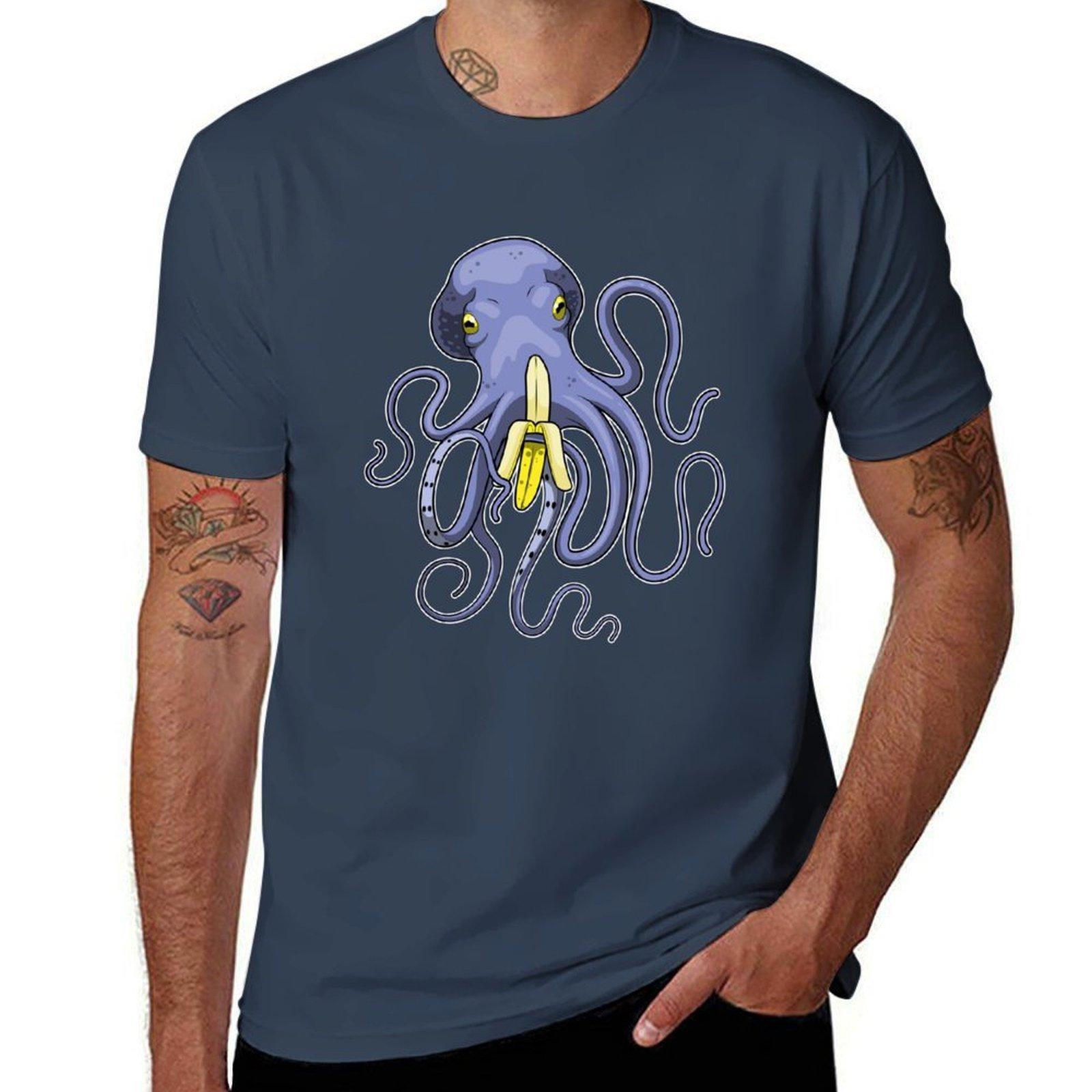 Octopus Banana Tshirt Unisex T Shirt Graphic Unisex T Shirt Heavy Cotton Tshirt S