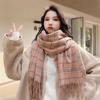 Girls Tassel Thick Imitation cashmere Checked Korean Long Shawls Women Winter Scarves Grid Wraps