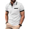 Summer 2025 Men's Casual POLO Shirt - Fashionable Patchwork Short Sleeve with Pocket