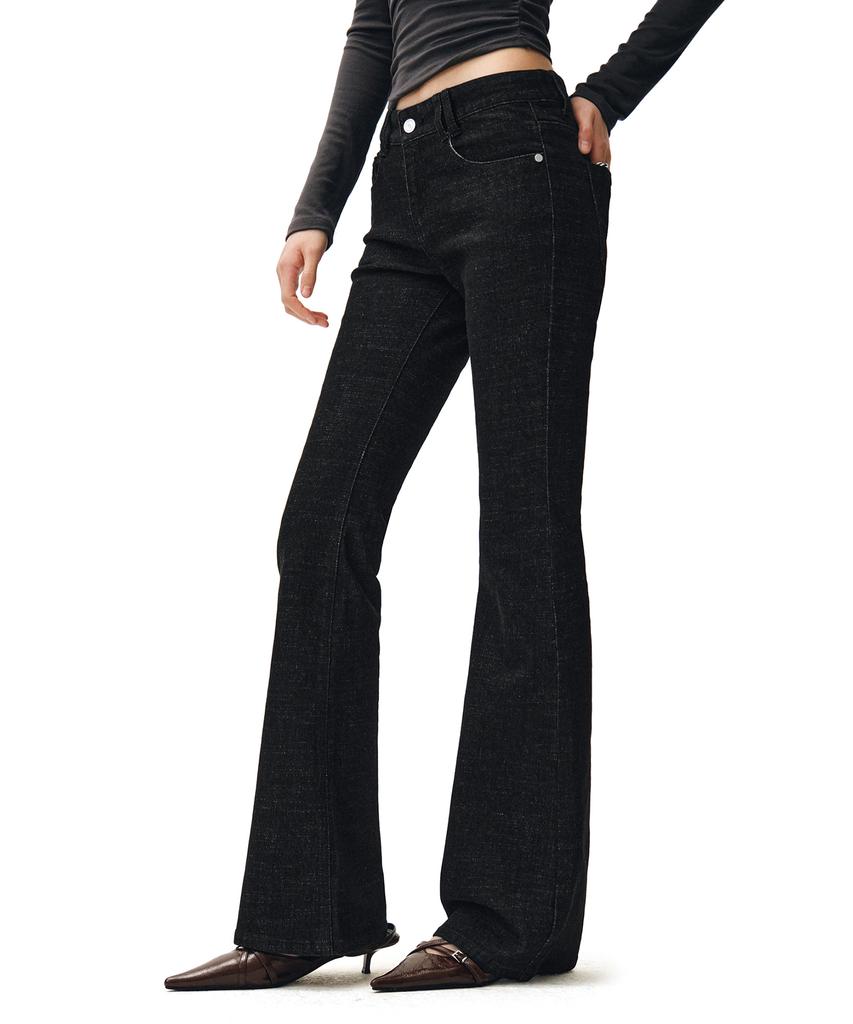 Deketeuumeon Signature Slim Low Rise Flared Jeans Dcwpt006Black