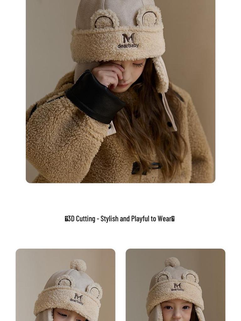 Chapeau Lei Feng coupe-vent 2025 pour enfants—Pull chaud et épais avec protection des oreilles pour l'automne et l'hiver