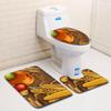 Thanksgiving Bathroom Toilet Three-Piece Floor Mat Doormat Bathroom Carpet