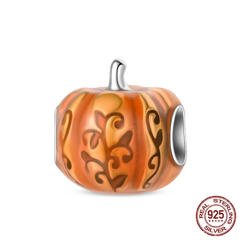 Original Kupfer Herbst-Ahornblatt Kiefernzapfen Perlenkürbis Auto Anhänger Passend für Armband DIY Schmuckherstellung Geschenk für Frauen