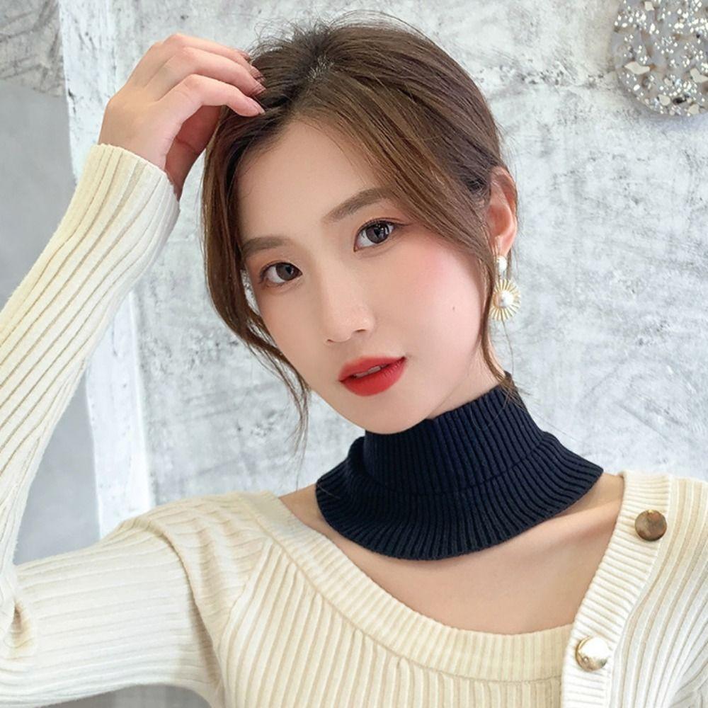 Thicken Fake Collar Neck Protection Knitted Fake Collar Fashion Sweater Collar  Women