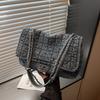 Retro gewaschener Denim große Kapazität Streuner Tasche neue trendige Kette Unterarm Schultertasche Mode Umhängetasche