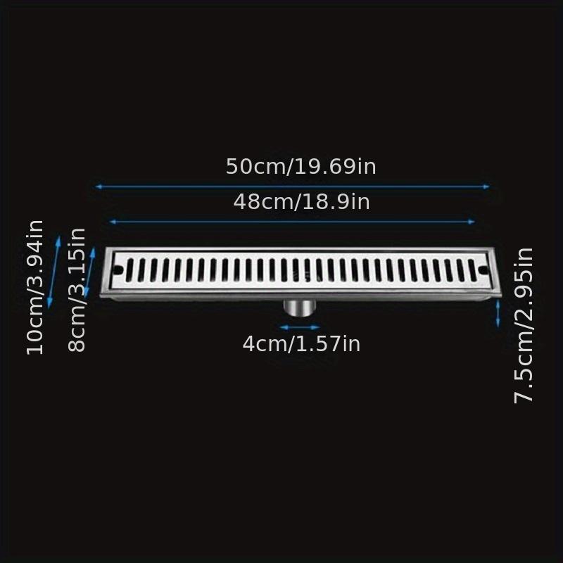 1 sett i rustfritt stål gulvavløp Dusjrom Stor forskyvning deodorant dreneringsdeksel rektangulært langt