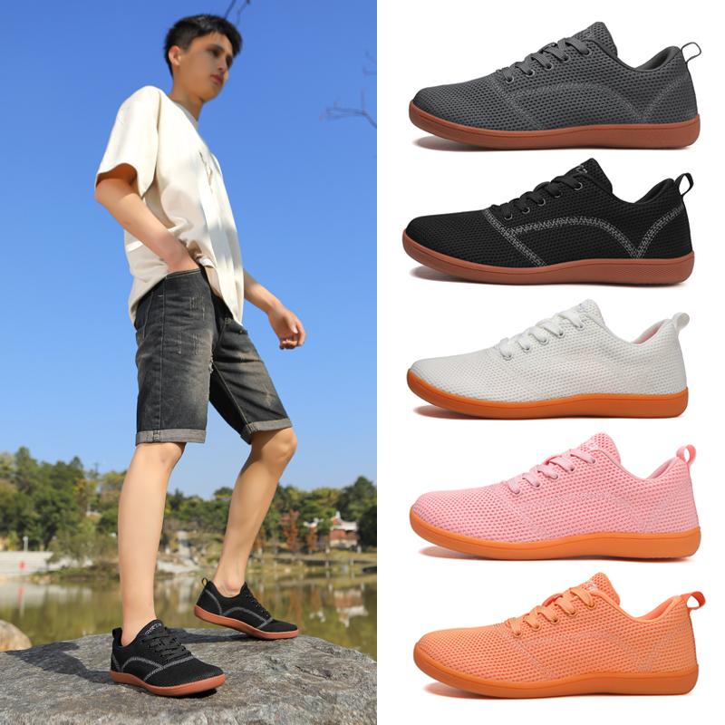 Men's Barefoot Wide Head Box Shoes - Minimalist Barefoot Shoes Women's Scattered Sole Ultra Wide Slip in Walking Shoes for Men