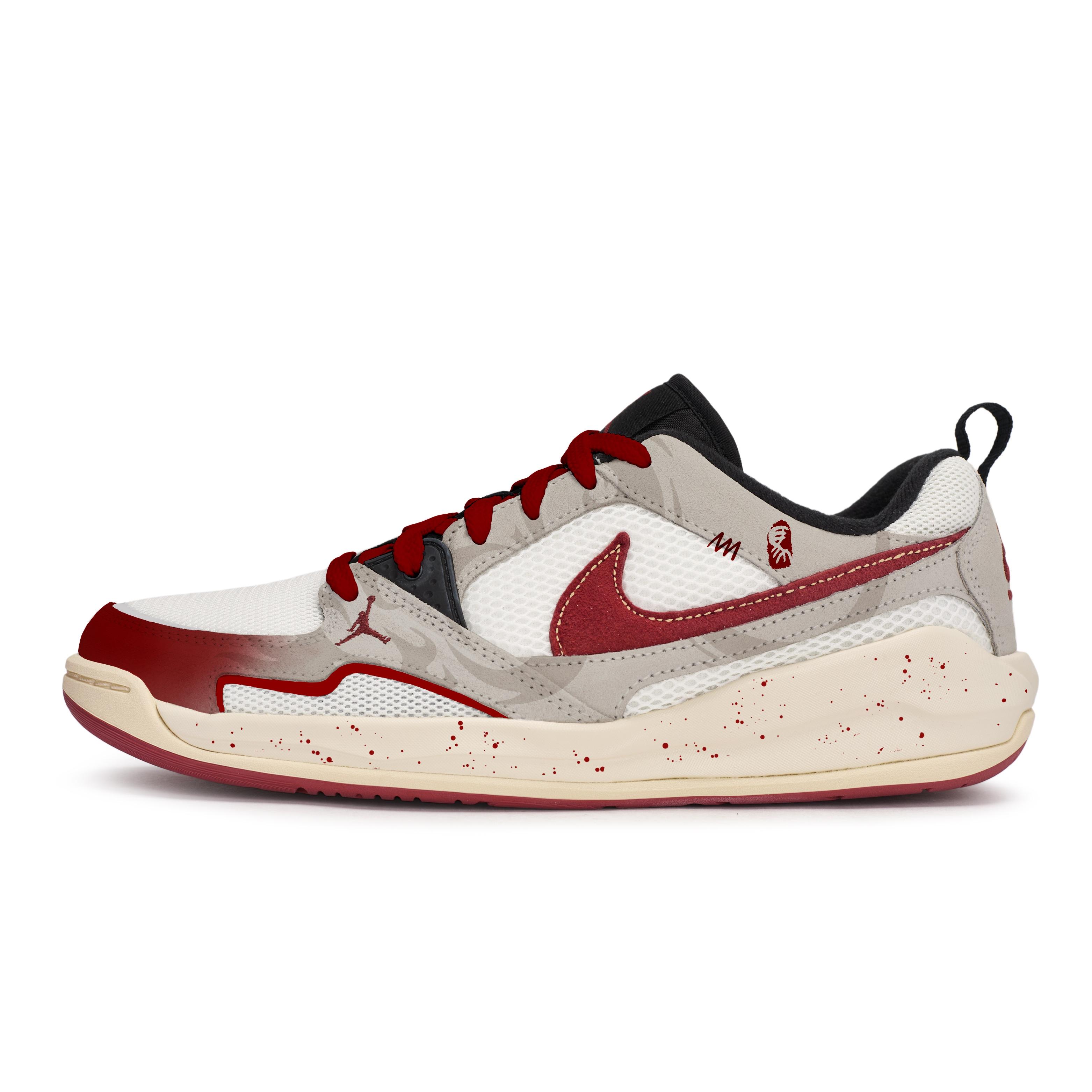 

Jordan CMFT Era REGO Hot Dog, Mahe Spring Festival Mesh, Suede Slip Resistant Low top Vintage Basketball Shoes Men s HJ6777-101(Team1189-) 44