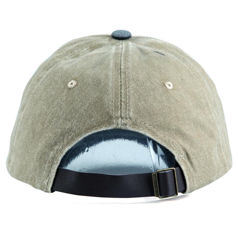 Vintage American Lettering Baseball Cap with Sun Protection In Washed Style
