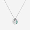 Tiffany & Co. Return To Tiffany Double Heart Blue Pendant Mini Necklace Women Necklace 27125107
