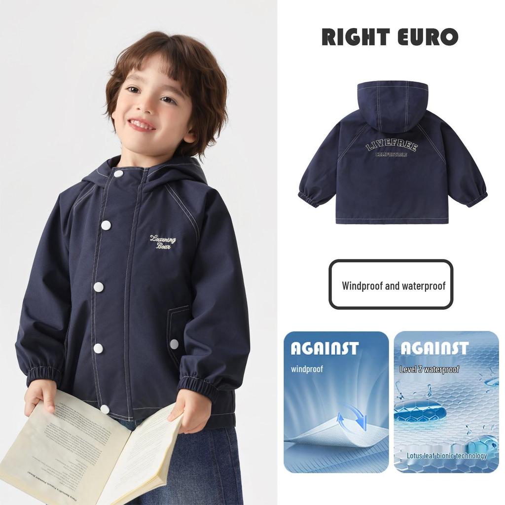 Europäische Jungen-Bergsteigerjacke - Frühjahr 2026 Neue Trendige Kinder-Outdoor-Jacke für Kleinkinder und Kinder