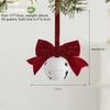 Christmas Creative Ornaments for Christmas Tree, Bow-shaped Ironwork Circular Bell Pendant, Festive Scene Decoration