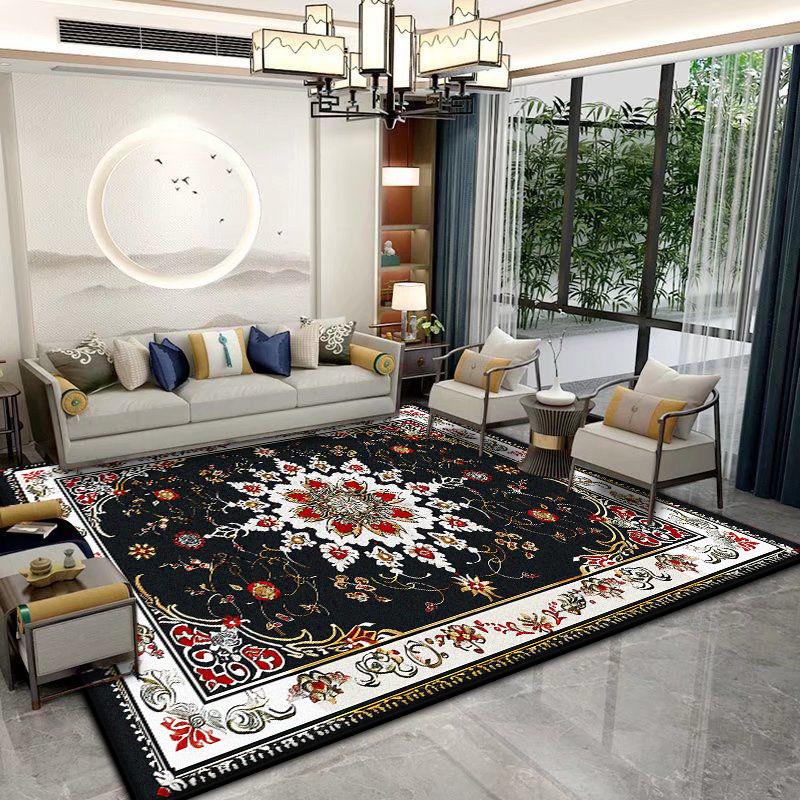 Persian Antiskid Carpet for Living Room Luxury Foldable Big Size Lounge Rug Easy Cleaning Entrance Door Mat Flannel Customizable