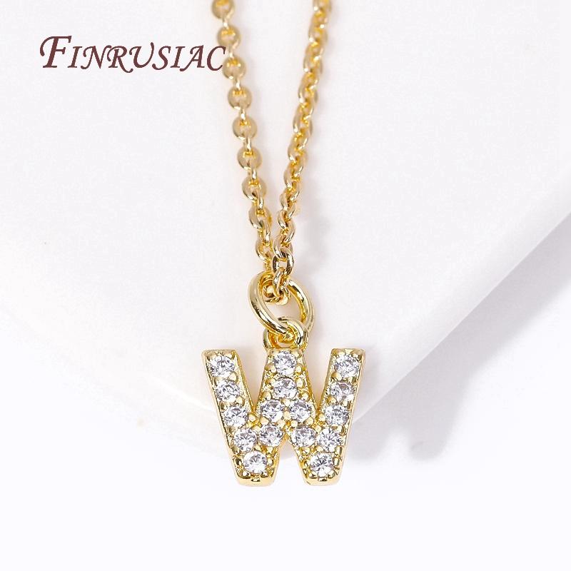 Classic A-Z Initial Letter Pendant Necklace Female 18K Gold Plated Simple Choker Neck Chain Woman Necklaces Jewelry Gifts