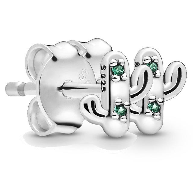 New 925 Sterling Silver Fashion Earring My Moon Turtle Smile Powerful Light Cactus Me Collection Earring For Women Jewelry Gift