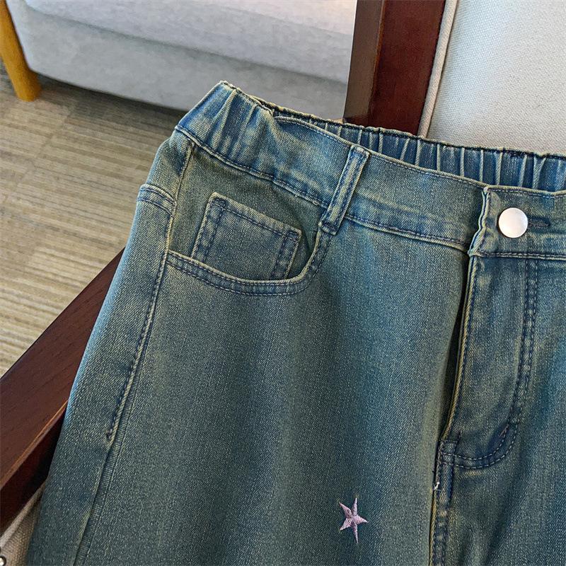 Damen-Denim-Hose in Übergröße mit hoher Taille - Lässig, Schlankmachend & Lockerer Schnitt