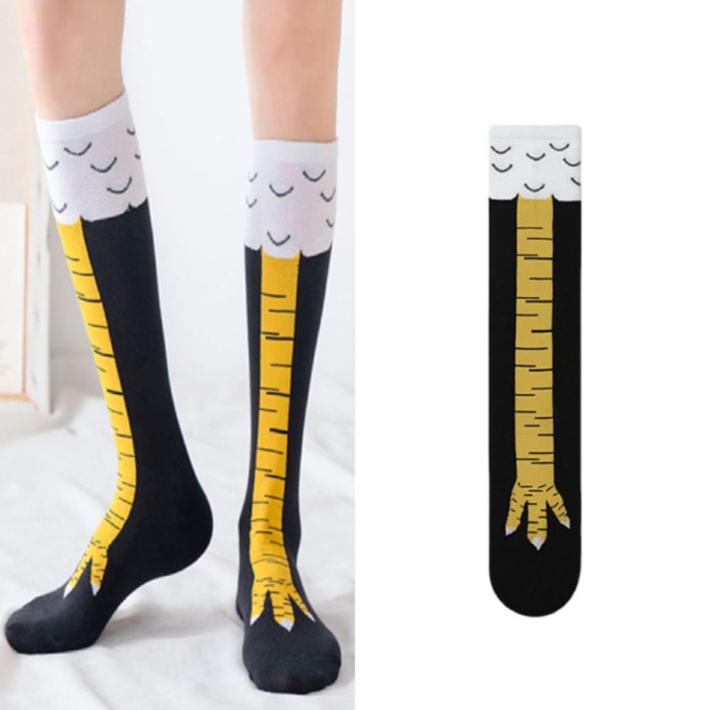 Women's Trendy Ostrich Chicken Feet Over-the-Knee Compression Socks for Spring, Autumn, and Winter