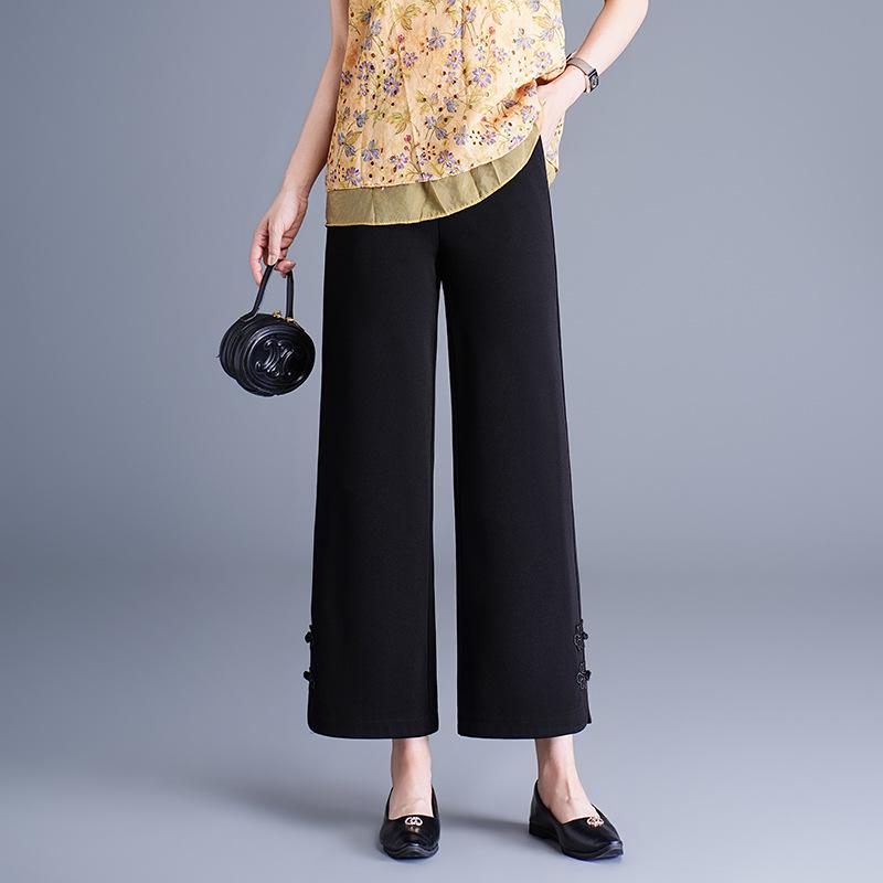 

Spring 2026 Women s High-Waisted Black Wide-Leg Wool Pants - Nine-Point Length, Petite Fit, Straight-Leg Design 31 чёрный