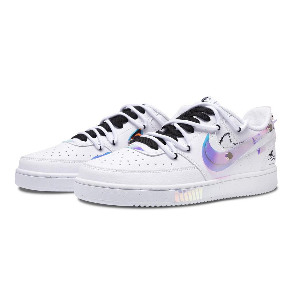 Nike Court Vision 1 Slip Resistant Cushioning Abrasion Resistant Low top Skateboard Shoes Men's White DH2987-101(Team216-)