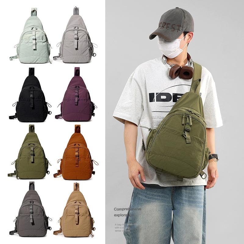 

Crossbody Bag Men s Large Capacity Chest Bag Student Shoulder Bag Women s Riding Bag світло-зелений колір