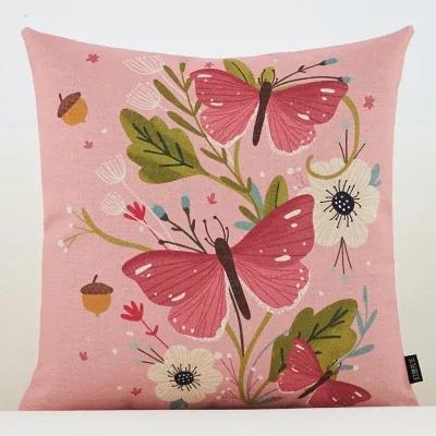 Colorful Flowers Throw Pillow Cover For Office Home Decor Sofa Car Cushion Cover Floral Print Pillow Case Square Cushion Case