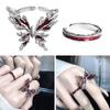 Korean Drop Glaze Ring for Women Shining Butterfly Open Rings Vintage Geometric Y2K Trend Fashion Finger Jewelry