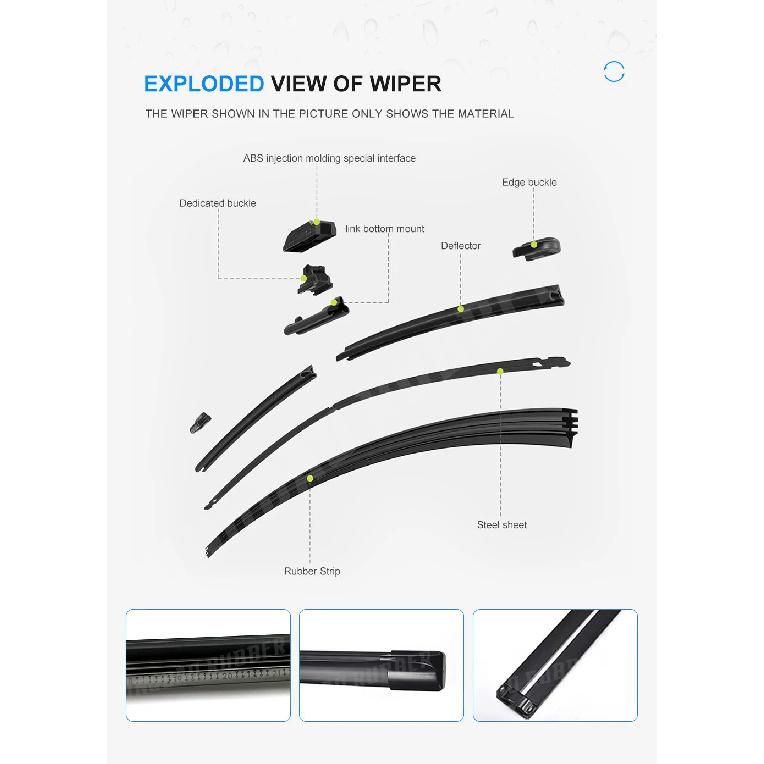 Windshield Windscreen Wiper Blades For Ford Focus 3 Hatchback Front Rear Window 2011 2012 2013 2014 2015 2016 2017