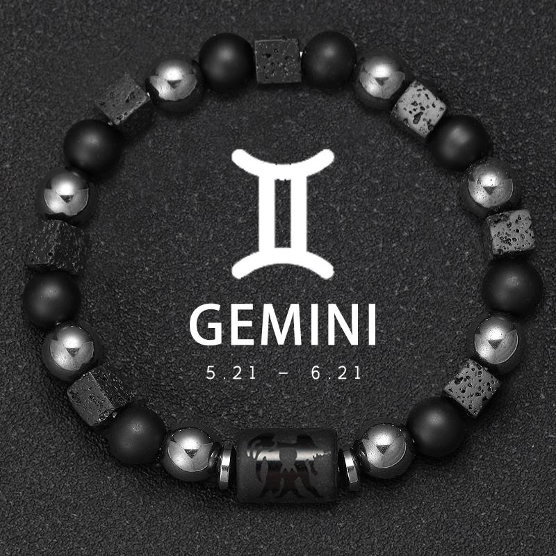 12 Zodiac Natural Stone Bracelets - Cancer, Virgo, Leo, Libra Designs, Ideal Couples & Friendship Gifts, Unisex Jewelry (Pulsera