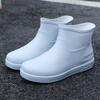 Ladies' Outdoor Fashionable Solid Color Short Tube Anti Slip Rain Shoes