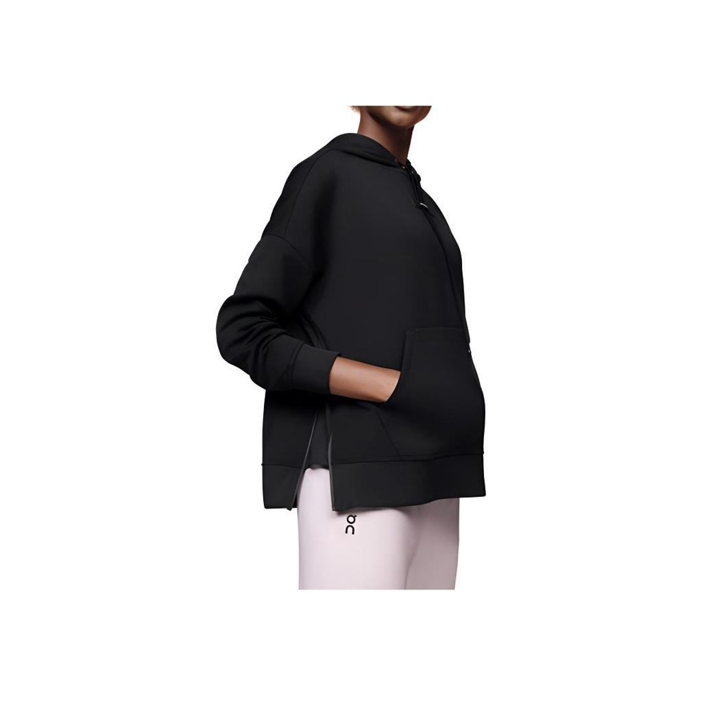 On Logo Hooded Lg Sleeve Sweatshirt Women sweatshirt Black 1WE11790553