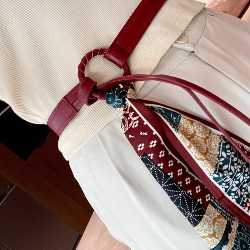 Y2K Punk Girls Scarf Waist Belt Retro Pu Leather Women'S Belt Bohemian Style Silk Scarf Waist Rope Trendy Jeans Dress Decorative