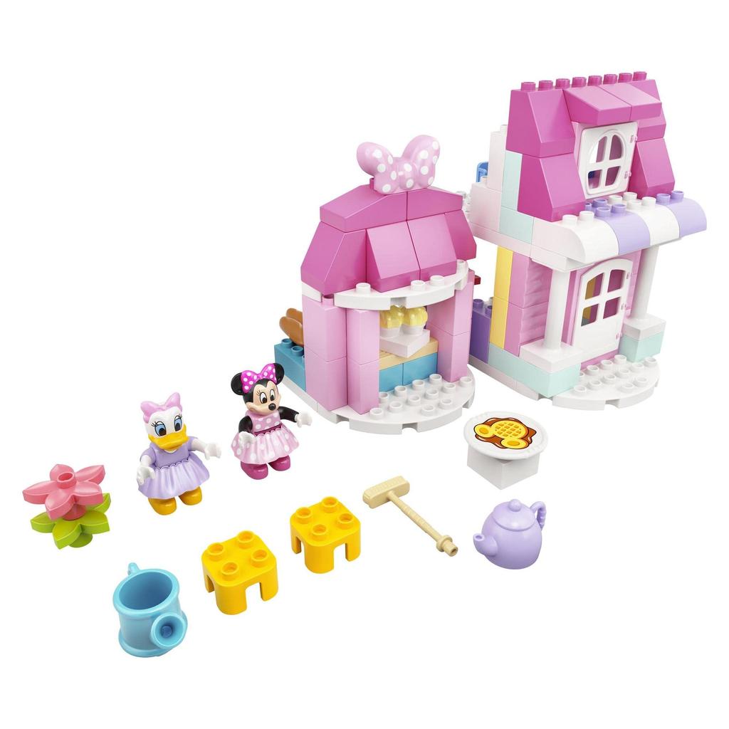 LEGO Duplo Minnies Haus und Café 10942, ein Spielzeugbaustein-Geschenk für Kleinkinder und Babys, mit Tieren und einem Haus für Jungen und Mädchen ab 2 Jahren.
