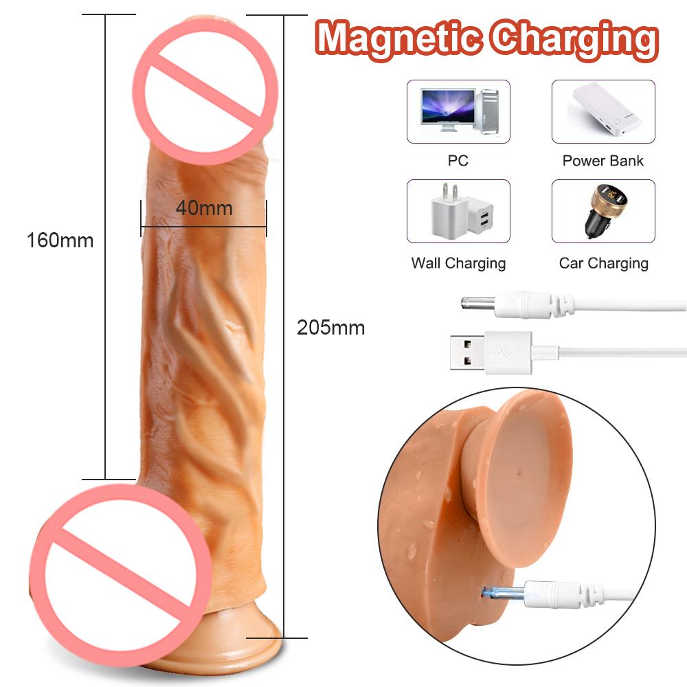 10 Modes Heating G Spot Realistic Dildo Vibrator for Women Masturbator Stimulate Vagina Massager Silicone Artificial Sex Toys