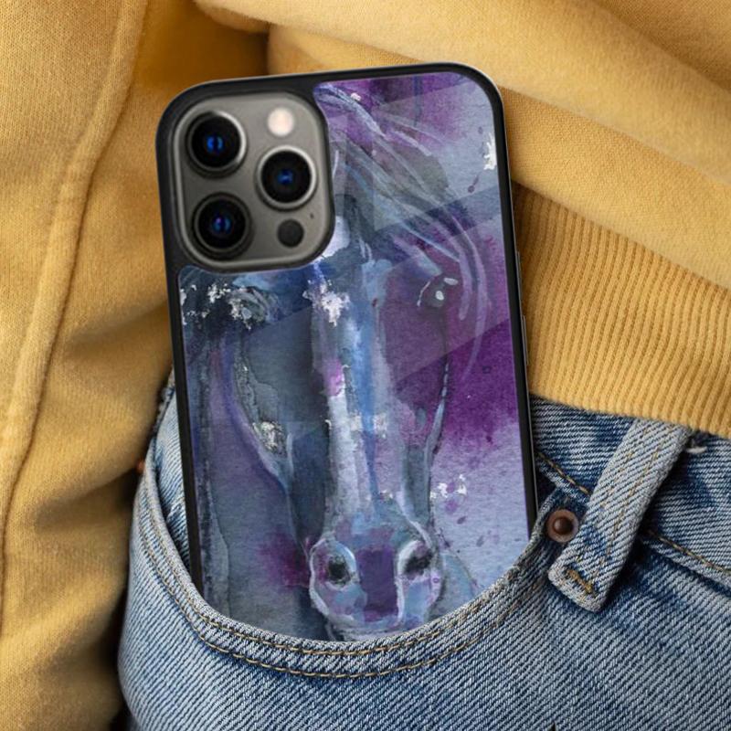 Horse animal painting Soft Phone Case for iPhone 17 Air 16e Pro max 15 Pro 13 14 Plus 11 12 MagSafe Magnetic Coque