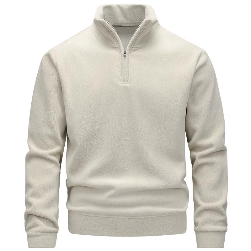 Sweatshirt Men's Fleece Warm Half Zipper Turtleneck Sweatshirt Solid Autumn Winter Pullover Korean Casual Sweatshirts Sportswear