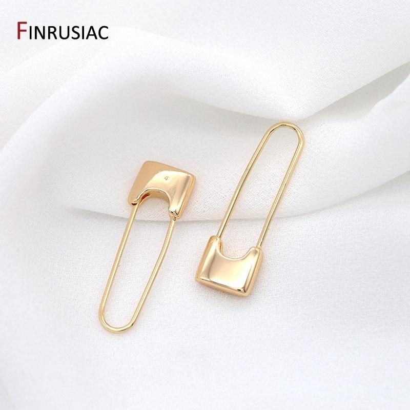 

2026 New Trendy Korean Pin Earrings Gold Plated Rectangle Hoop Earrings For Women Jewellery Wholesale