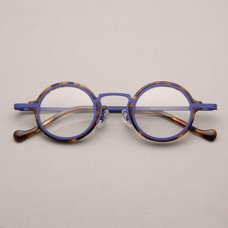 Fashion Retro Acetate Metal Glasses Frame Women High End Optical Myopia Reading Glasses Men Anti Blue Light Custom Eyeglass-1.00 C2