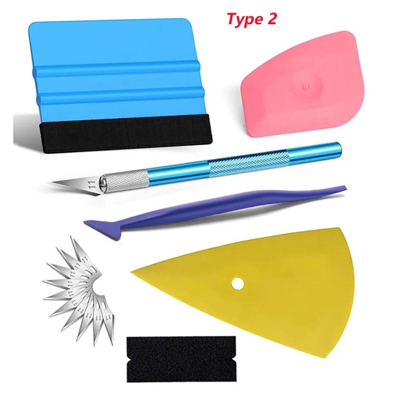 

16 шт. Инструменты для автомобиля из углеродного волокна, Инструменты для оклейки виниловой пленкой, Набор для тонировки автомобильных стекол, Ракель из фетра, Канцелярский нож