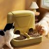 Automatic Cat Feeders With Storage Container, Dog Food Dispenser, Pets Food Double Bowl, Stainless Steel Feeding Dish Station