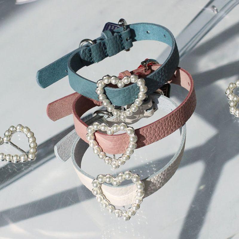 MAISON DE MIU Herz Perlenkragen_Rosenrosa