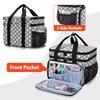 Luxja Sewing Large Capacity Sewing Bag with Storage and Multiple Pockets for Sewing Storage and Bag Gray Dot Box, Two-Tier Tools, Transport, Only,