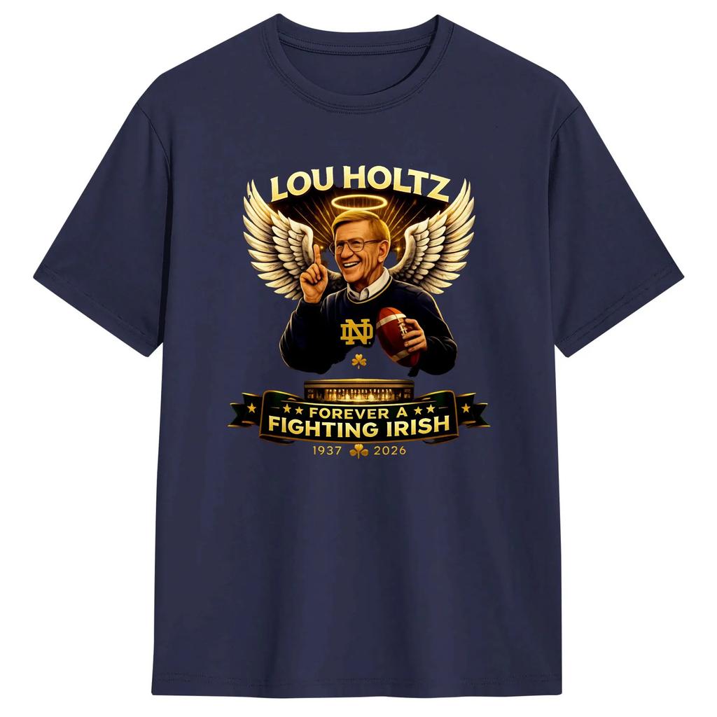 Funny Lou Holtz Forever Tshirts For Unisex Round Collar Cotton T Shirts Short Sleeve Tees Graphic Tops