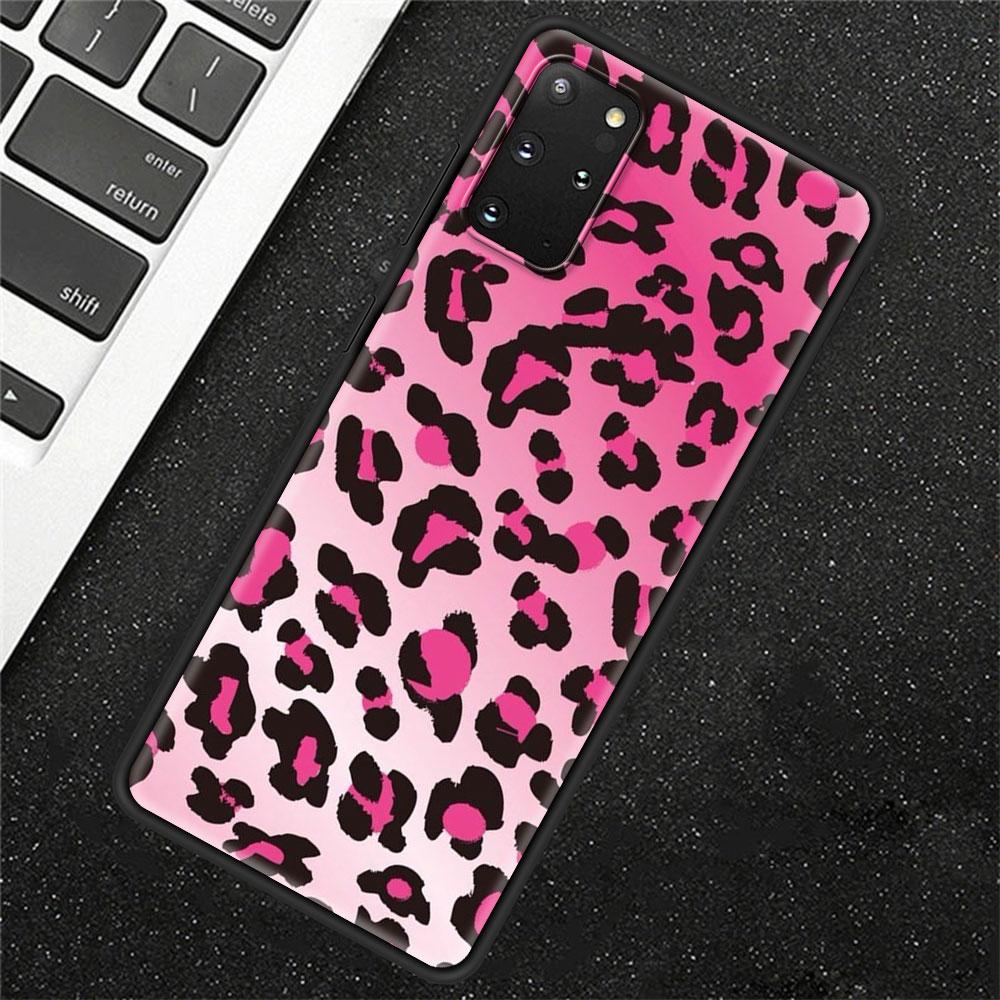 Capa de telefone para Samsung Galaxy S20 Ultra FE 5G S10 Lite S9 S8 Plus S7 Edge S10e TPU Capa de concha preta Sexy Leopard Print Panther