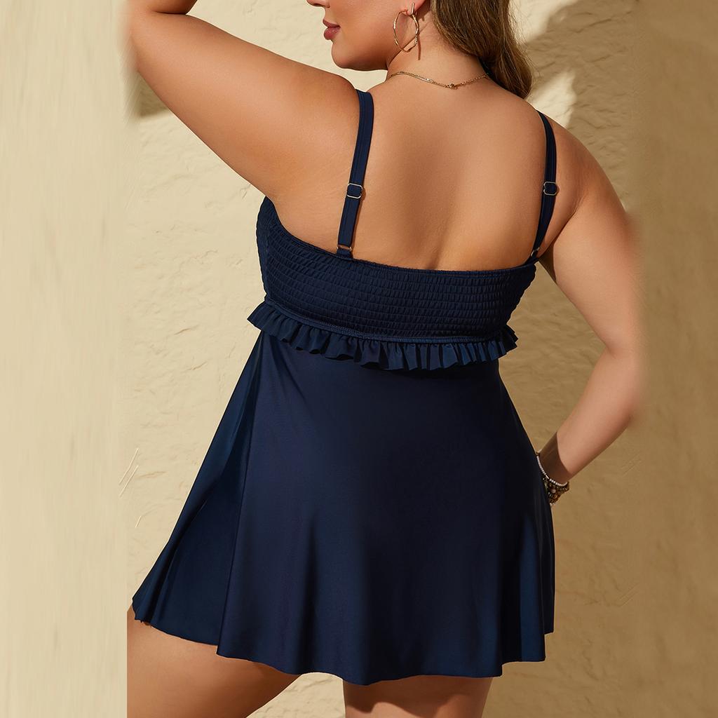 Women's Two-Piece Bikini Set Large Size Skirt Split Swimsuit