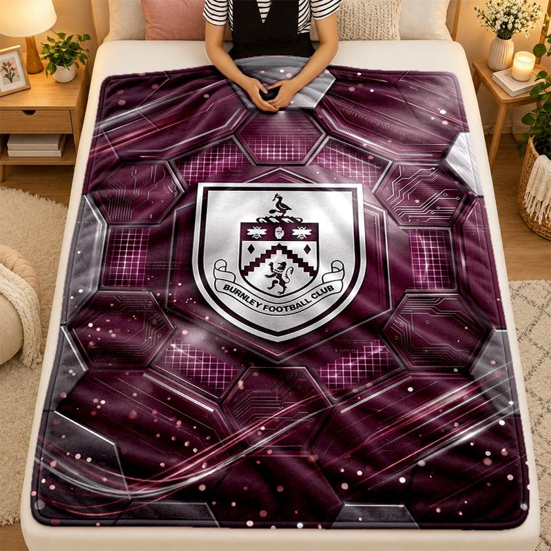 Flannel BlanketBurnley Football Warm Soft Throw Blanket for Indoor Sofa Bed Living Room Use