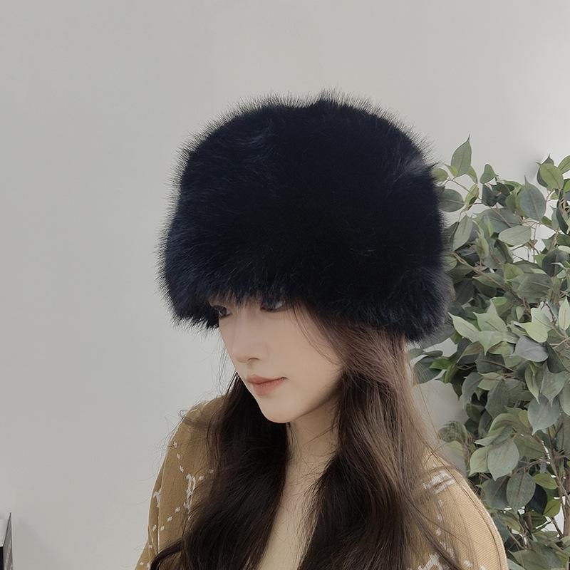 

Капелюх-відро Mao Mao, осінь і зима, холодна тепла шапка, імітація хутра кролика, навушник, захисний капелюх, капелюх-відро, плюшевий капелюх мілітаря one size чорний