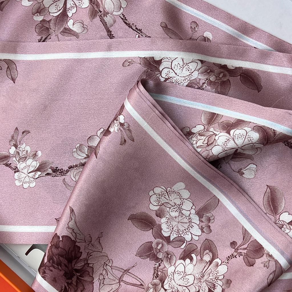 Tick Story Silk Silk Scarf Women'S Spring And Autumn Versatile Thin Narrow Strip Mulberry Silk Small Scarf With Suit Shirt Scarf