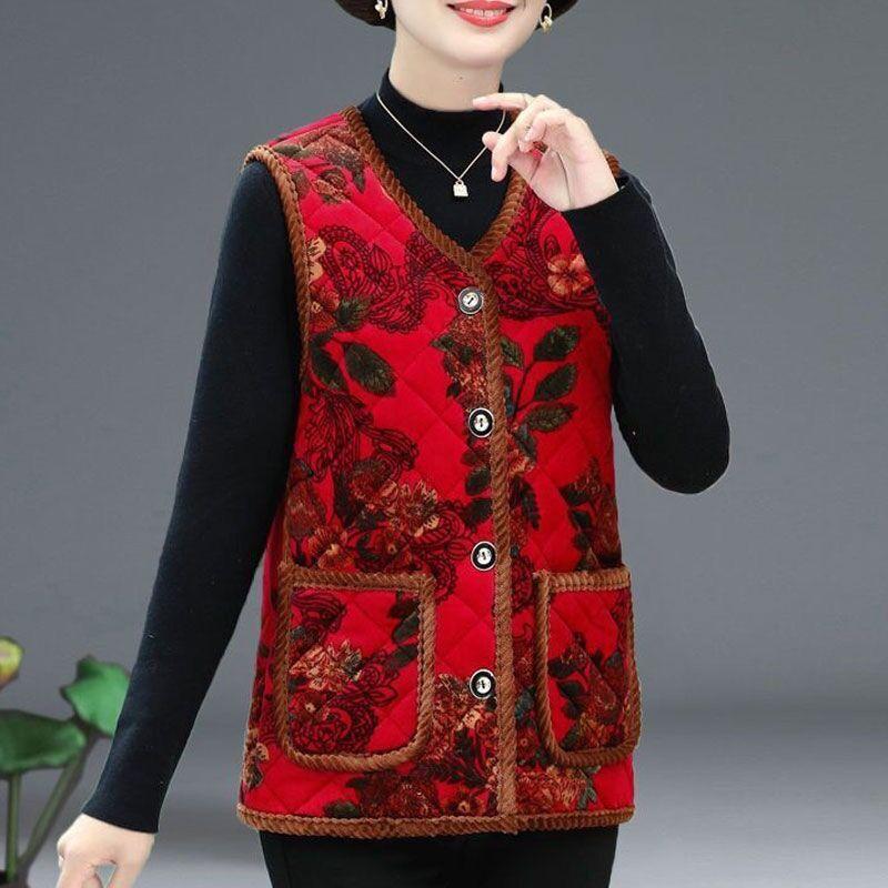 2 Winter New Fleece Fleece Cotton Vest Women's Lamb Fleece Fur Integrated Thermal Vest Mother Coat