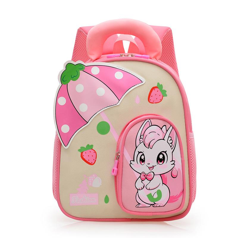 

Children s school bag Kindergarten cartoon lightweight baby backpack bag boys and girls accessories small backpack темно-рожевого кольору