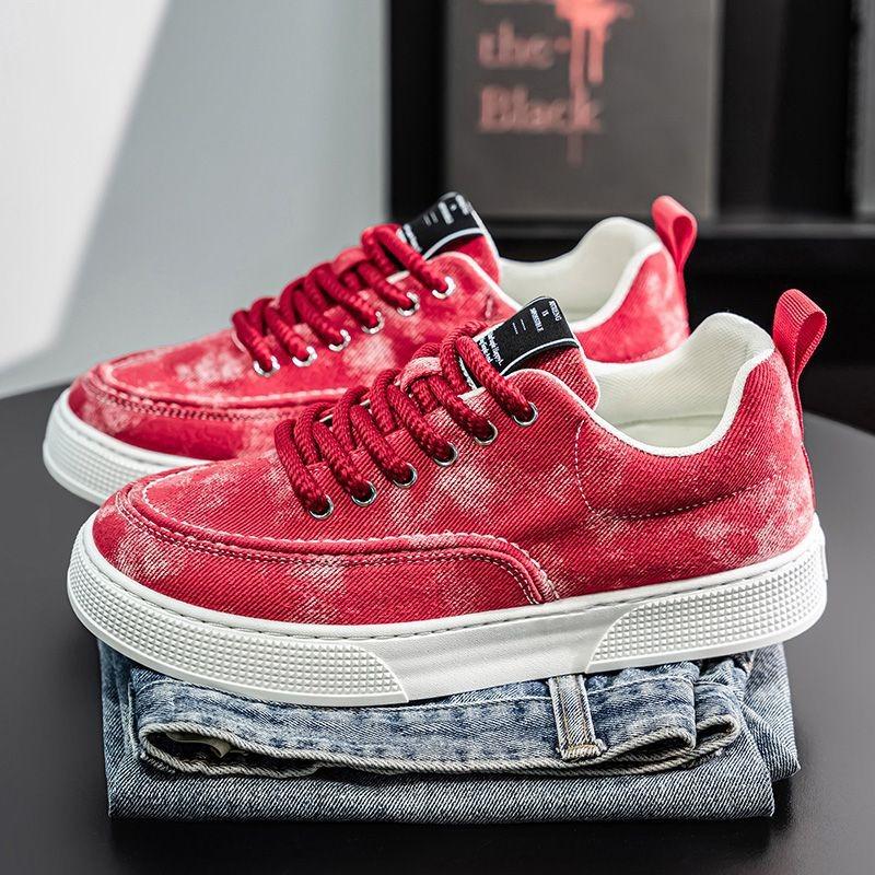Retro men's shoes spring and summer canvas shoes breathable trend sports fashion casual trend shoes high value board shoes